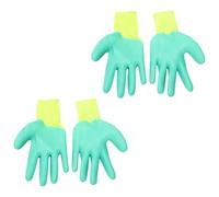 PAMINGONO 2 Pairs Green Protective Rubber Gloves for Pet and Hamster Training, Skin-friendly and Easy to Wear, Sturdy Anti-bite Thickening Gloves for Safe Hamster Handling