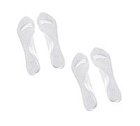 PAMINGONO 2 Pairs Transparent Gel Foot Arch Support Insoles for High Heels Non-Slip Massage Cushion Pads for Women Self-Adhesive Removable Foot Care Tool Washable