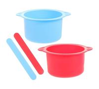 PAMINGONO 2 pcs Silicone Wax Pot Replacement Bowls with Non-stick Surface and Stirring Sticks High Temperature Resistant Wax Bean Warmer Liners for Home and Salon Use