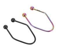 PAMINGONO 2 Pieces Women’s Stainless Steel Face Dimple Maker and Small Cheek Trainer Set with Black and Colorful Rings for Facial Exercise and Dimple Creation