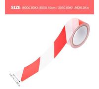 PAMINGONO 2 Rolls Red White Striped Caution Tape Non-Adhesive PE Safety Tape for Construction Warning Hazard Barricade and Crime Scene Cordoning 4.8cm x 100m