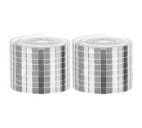 PAMINGONO 2 Rolls Silver Self-Adhesive Mirror Tiles with 1464 Mini Square Pieces Each, Fiberglass DIY Wall Decoration Stickers for Cards Making and Creative Home Crafts