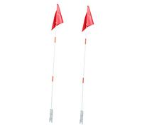 PAMINGONO 2 Sets Kids Bicycle Safety Flags Poles, Portable Red Warning Bike Flags for Children, Bike Accessories for Cycling Safety and Trailer Use