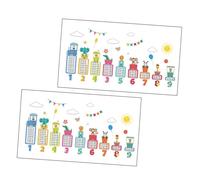 PAMINGONO 2 Sets Multiplication Table Wall Stickers with Cartoon Animal Designs Educational Math Chart Decals for Classroom Easy to Apply and Fade-Resistant Wall Decor