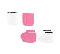 PAMINGONO 2 Sets Paraffin Wax Therapy Foot and Hand Covers, Heat Preservation Manicure SPA Socks for Dry Skin Care and Dead Skin Removal, White and Foot SPA Mitts