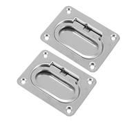 PAMINGONO 2 Sets Stainless Steel Boat Ring Hatch Pull Handles with Recessed Design for Boat Floor and Deck Hatch, Heavy Duty Marine Flush Lift Pulls for Marine Applications