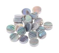 PAMINGONO 20pcs Abalone Shell Guitar Fingerboard Dots Inlay Markers Round Musical Instrument Decoration for Ukulele and Guitar