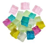 PAMINGONO 20pcs Glow in The Dark Reusable Fake Ice Cubes Multi-color Decorative Ice Cube Props for Party Photo Shoot Vase Filler for Festive Atmosphere Random Color