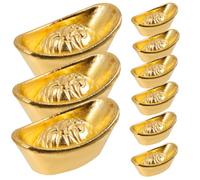 PAMINGONO 20pcs Gold Ingot Decorations Mini Ingot Statues for Home Office Party Feng Shui Decor