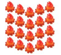 PAMINGONO 20Pcs Miniature Pretend Flame Bonfire Prop Resin Campfire Model Small Doll Bonfire Display for Fairy Garden Home Décor Landscaping