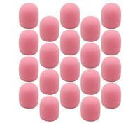 PAMINGONO 20pcs Pink Lapel Microphone Sponge Covers Mic Windscreens Foam Protectors for Headset and Clip-On Mics Suitable for Professional Recording and Broadcasting