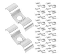 PAMINGONO 20pcs Stainless Steel M-Shaped Double-Sided Pipe Clamps for Fuel and Brake Line, Polished Surface, Compact and Rigid Structure with Easy Installation for Car Undercarriage Pipe