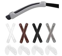 PAMINGONO 24 Pairs Silicone Sunglasses Nose Cushions with Strong Adhesion and Lightweight D-shaped Design for Plastic Frame Spectacles, for Exercising and Working