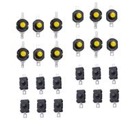 PAMINGONO 24 Pcs Mini Torch Push Button Switch Self-locking Latching Micro Electrical Components Brass Plastic Material for Flashlight Safety and Reliable Use