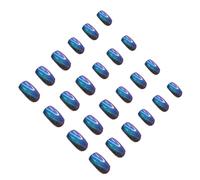 PAMINGONO 24pcs Color Changing Cat Eye Crystal Manicure Nail Art Patches Removable Short Tips White-Enhancing Gel Adhesive Nail Decorations for DIY and Accessories