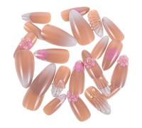 PAMINGONO 24pcs Full Cover Press Nails for Women Floral Design with Sparkling Finish Removable Artificial Nail Tips for Comfortable Daily Wear and Party Manicures