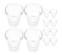 PAMINGONO 24pcs Glass Communion Chalices Set 10ml Small Wine Cups for Standard Church Trays Holy Eucharist Drinkware for Catholic Services