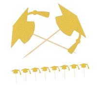 PAMINGONO 24pcs Graduation Cap Cake Toppers Unique College Graduation Decorations for Memorable Celebrations Easy to Use Made From for Cakes of All