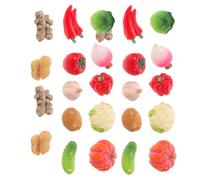 PAMINGONO 24pcs Mini Resin Vegetable Figures with Realistic Texture for Handcraft Projects and Garden Landscape Ornaments, Creative Micro Landscape Accessories for Miniature Gardening