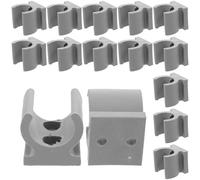 PAMINGONO 24pcs U-Shape Plastic Pipe Clips for Wheelchair Commode Chair Tube Connector Clamp, Toilet Seat Mount Holder Clips, Grey, Mobility Aid for Elderly Raised Toilet Seats