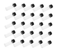 PAMINGONO 25pcs Glass Sample Bottles with Lid Refillable Essential Oil Vials Lightweight Transparent Vials for Storing Oils and Liquid Samples for Travel and Projects