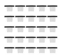 PAMINGONO 25pcs Wig Combs Accessories with 6-teeth Steel Claw Design, Cloth Material for Easy to Sew and Provide Grip Strength, for Professional Use and DIY Wig Making