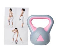PAMINGONO 2kg Women’s Fixed Rubberized Kettlebell for Fitness Training, Home Exercise Weight with Non-Slip Handle, Gray Pink Squat Kettle Bell for Strength and Arm Muscle Workout