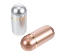 PAMINGONO 2pcs 10Ml Plastic Pill Bottles Portable Medicine Organizer with Gold and Silver Caps Small Travel Pill Jars for Capsule and Powder Storage Pocket Container