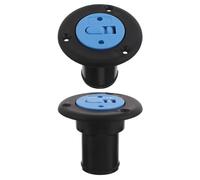 PAMINGONO 2pcs 38mm Boat Deck Fill Cap Replacement, Black Blue Plastic Fuel and Water Tank Cover with Chain for Yacht Sailboat Motorhome Marine Hardware