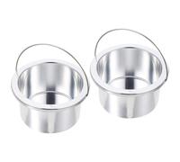 PAMINGONO 2Pcs Aluminum Wax Melting Container Inner Pot 100Mm Diameter Non-Stick Wax Heater Bowl for Hair Removal Waxing Beauty and Personal Care Replacement Parts