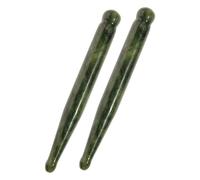 PAMINGONO 2pcs Authentic Xiuyan Jade Eye Massage Stick for Facial Acupuncture Point Therapy Soothes Tired Eyes Reduces Puffiness Enhances Blood Flow Relaxing Gua Sha Tool for Home Spa and