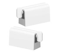 PAMINGONO 2Pcs Automatic Toothpaste Dispenser White Bathroom Toothpaste Squeezer Stand Wall-Mounted No Drilling Tube Squeezer for Home Use