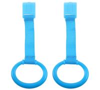 PAMINGONO 2pcs Baby Crib Hanging Pull Rings Toddler Stand up Handle Rings for Infant Bed Safety Support Blue Learning Walking Aid