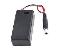 PAMINGONO 2pcs Battery Case with Cover for 9v Battery with Spring Clip Design and Male Plug for Electronics Accessories Random Color