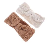 PAMINGONO 2pcs Bow Headbands for Babies and Knitted Fabric Hair Accessories Decorative and Comfortable for Birthday Party and Occasions