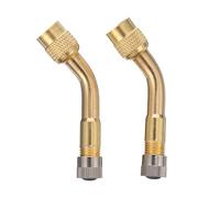 PAMINGONO 2pcs Brass Tyre Valve Stem Extension Adapters 135 Degree Angled Car Stem Extension Rods for Motorcycles and Recreational Vehicles with Easy Installation