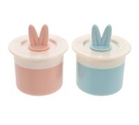 PAMINGONO 2pcs Bunny Ear Facial Cleanser Foaming Dispenser Portable Skincare Foam Maker for Travel Bathroom Shampoo Bubble Applicator Pink and Blue