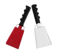 PAMINGONO 2pcs Cheering Cowbells with Ergonomic Handle Lightweight Metal Hand Bells for Football Games and Sporting Events Noise Makers for Parties and Team Spirit