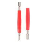 PAMINGONO 2pcs Core Remover Kit Car Tire Valve Stem Tool Silver Double-Ended Design Plastic Alloy Professional Firm Grip for Emergency Bike Maintenance Toolbox