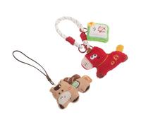 PAMINGONO 2pcs Cute Kawaii Horse Phone Charms Plush Pendant for Mobile Phone Decoration, Bag and Backpack Keychain Accessories, Chinese New Year Horse Hanging Decoration