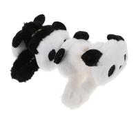 PAMINGONO 2pcs Cute Panda Plush Hair Claw Clips for Women, Strong Grip Fuzzy Jaw Clips, Compact Design for Daily Wear and Sports, Black and White