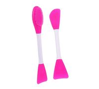 PAMINGONO 2pcs Double-head Applicator Brush Mask Face Brush Reusable Comfortable to Hold Silicone Plastic for Facial Skincare