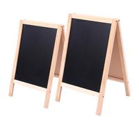 PAMINGONO 2pcs Double-Sided Wooden Writing Board with Folding Design, Freestanding Chalkboard and Dry Erase Whiteboard for Home or Classroom Drawing and Learning