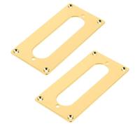 PAMINGONO 2pcs Electric Guitar Pickup Frame 92x46mm Metal Mounting Rings Golden Double Coil to Single Coil Pickup Accessory with Screws for Music Performance