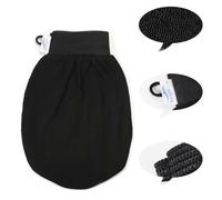 PAMINGONO 2pcs Exfoliating Bath Gloves Set with Rough and Rounded Edges, Black Single-Layer Body Scrubber Gloves for Shower, Bathing and Dead Skin Removal, Suitable for Home Spa Use