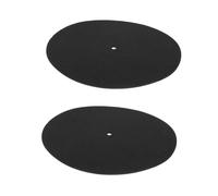 PAMINGONO 2pcs Felt Vinyl Record Protective Pad for Record Player Discs and Phonograph, Black Turntable Mat to Reduce Vibration and Increase Friction for Home Using