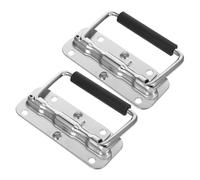 PAMINGONO 2pcs Foldable Tool Box Handles Heavy Duty Iron Pull Handles for Flight Box and Heavy Wooden Quick Installation and Easy to Hold Design