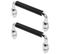 PAMINGONO 2pcs Folding Pull Handles Spring, Chrome-Plated Steel Toolbox and Industrial Cabinet Replacement Handles, Foldable Tool Box Chest Door Hardware for Storage and Industrial Use