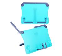 PAMINGONO 2pcs Folding Reading Stand and Desktop Music Sheet Holder ABS Plastic Book Holder for Student Textbook and Piano Score, Blue Portable Music Accessories