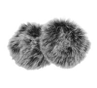 PAMINGONO 2PCS Furry Microphone Cover Wind Muff for Lapel Mic Soft Plush Windshield Noise Reduction Protective Cover Compatible with Various Microphones for Recording Live Broadcasts